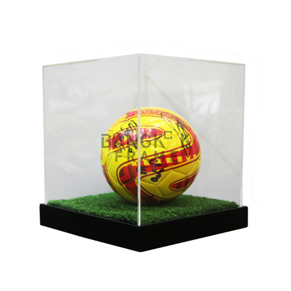 กรอบกล่องใสโชว์สินค้าฐานไม้